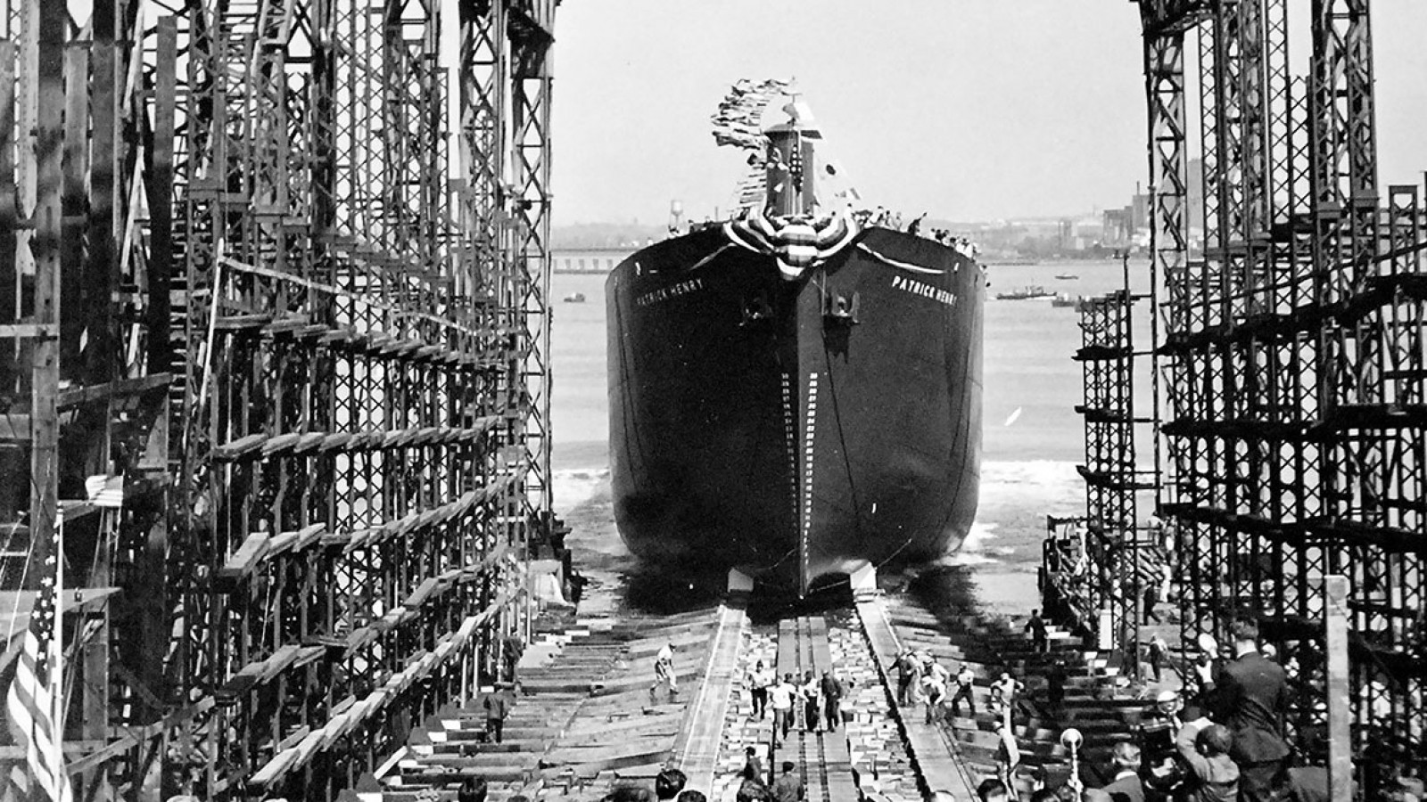 SS Patrick Henry launching on Liberty Fleet Day, 27 September 1941